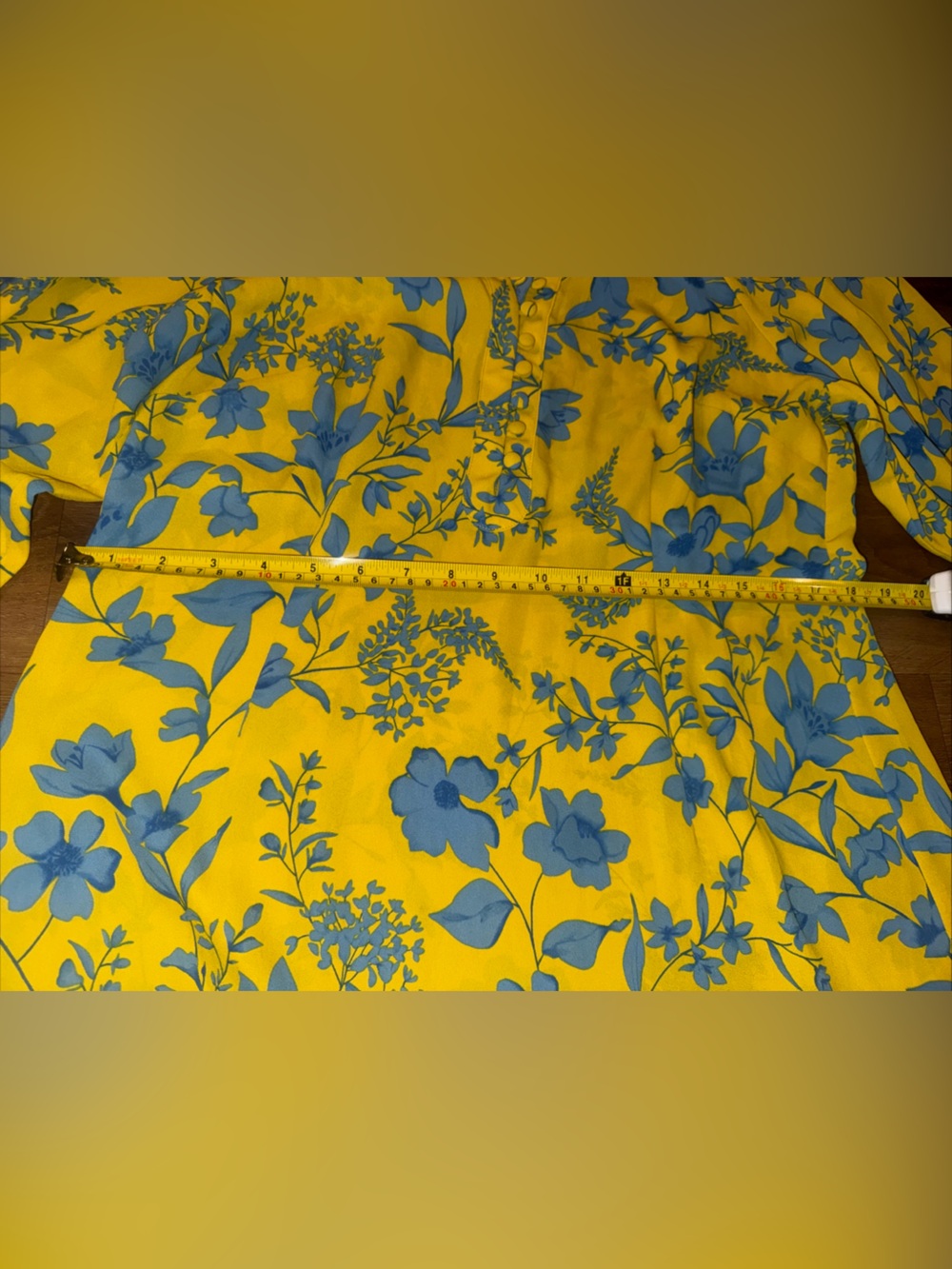 Cabi Yellow & Blue Floral Tunic Dress – Size Medium - Picture 7 of 10